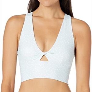 Betsey Johnson Blue Polka Dot Cut Out Sports Bra